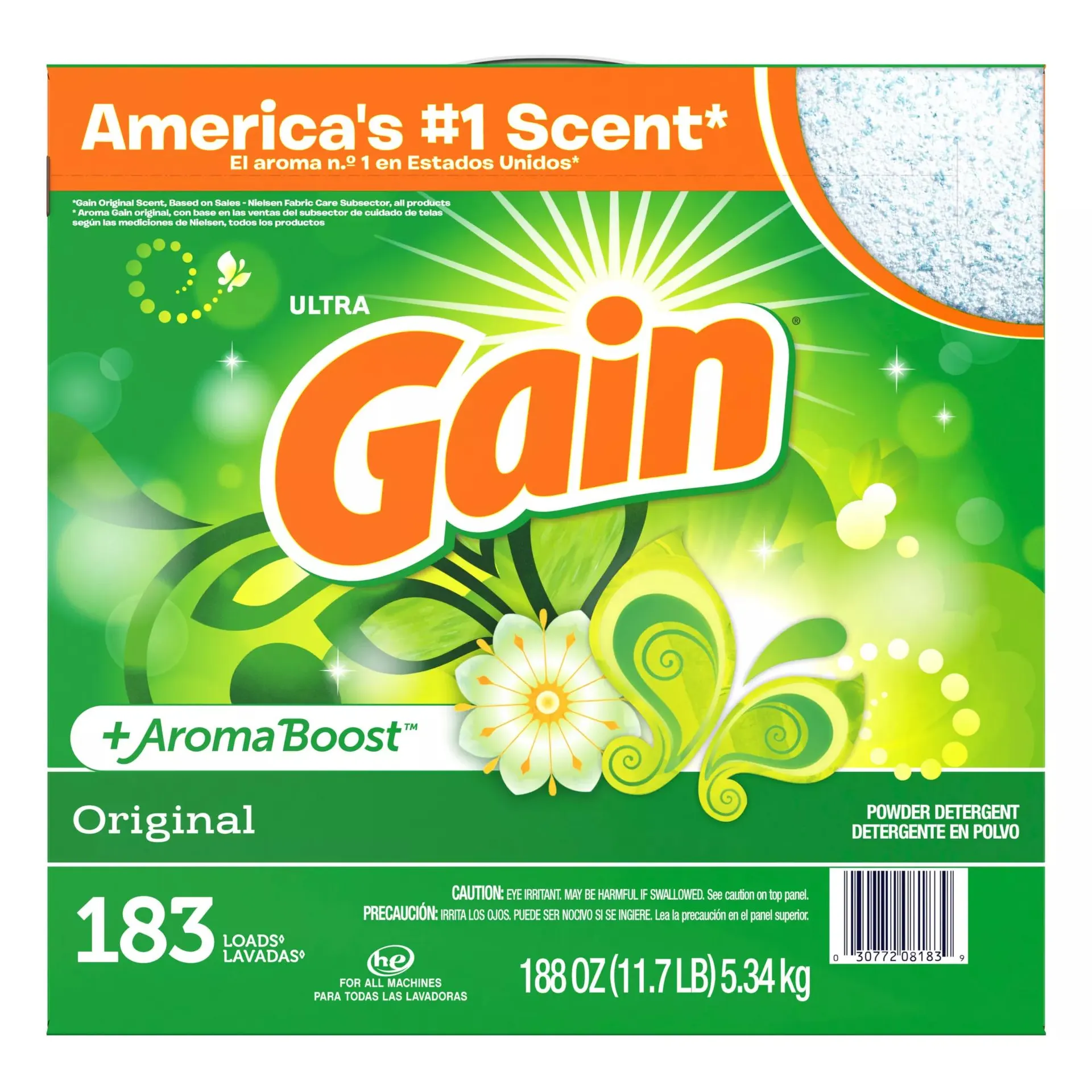 Gain Powder Laundry Detergent - Original Scent, 183 loads/188 oz.