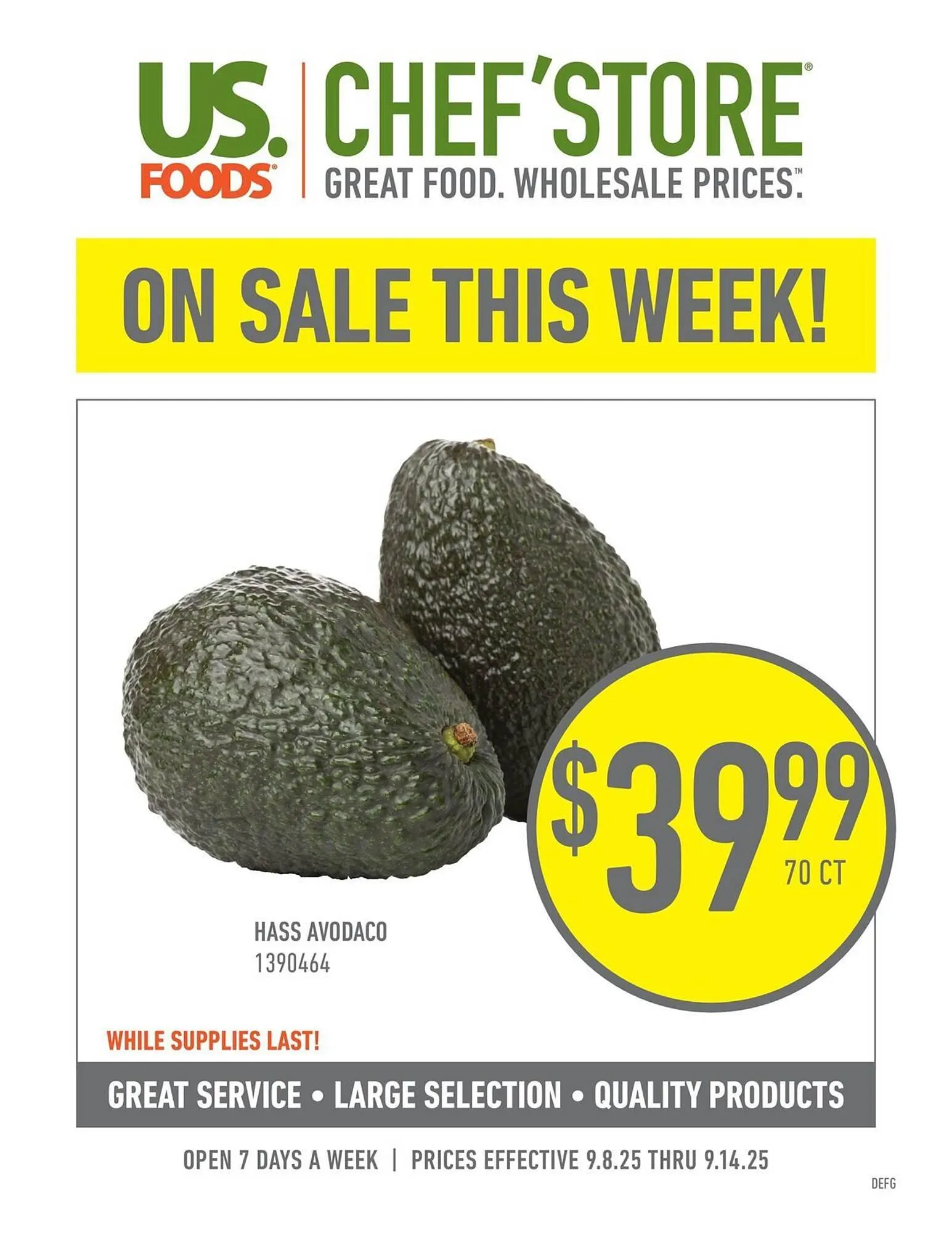 Weekly ad US Foods Chef's Store weekly ad from September 11 to September 14 2025 - Page 1