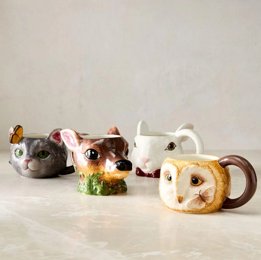 Dapper Animal Holiday Figural Mugs