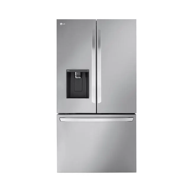 LG Counter-depth MAX 25.5-cu ft Smart French Door Refrigerator with Dual Ice Maker, Water and Ice Dispenser (Fingerprint Resistant) ENERGY STAR