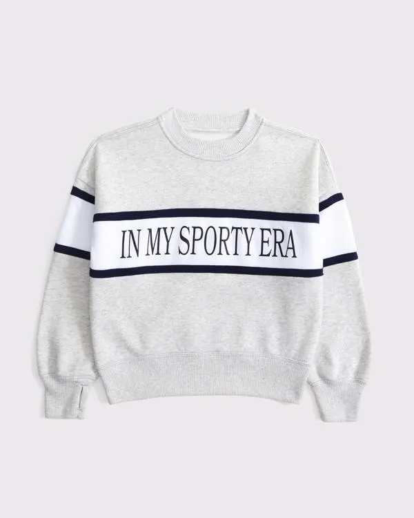 sporty graphic crew sweatshirt