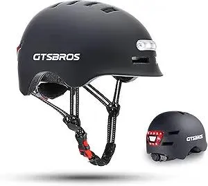 Bike Helmets for Adults - Front and Rear LED Lights Adjustable Bicycle Helmet for Adults Men Women Scooter Helmet for Commuting, Road Biking, Skating, Scooter