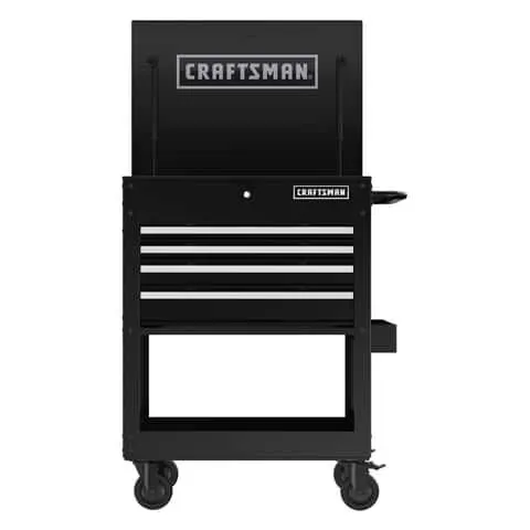 Craftsman 30 in. 4 drawer Metal Black Utility Cart Rolling Tool Cart 41.38 in. H X 22 in. D