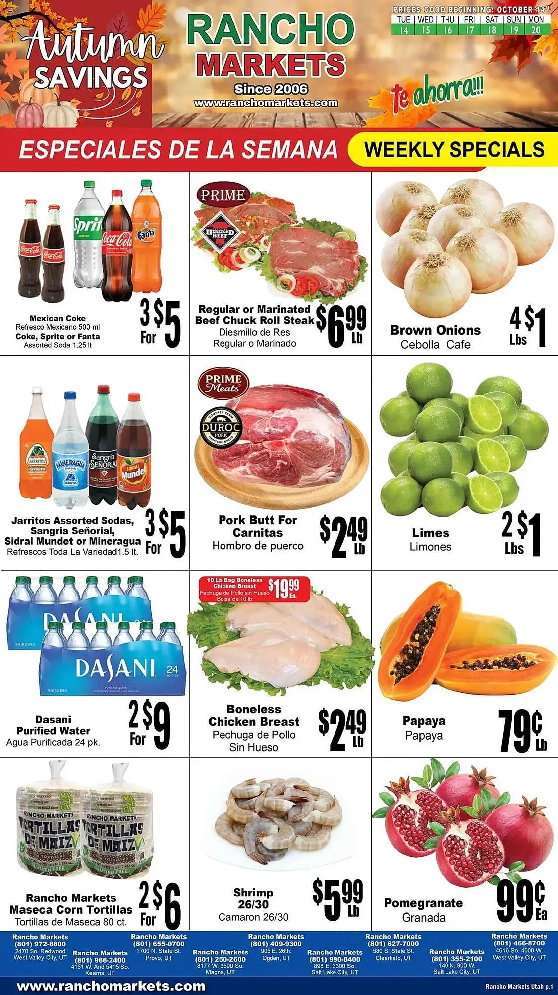 Weekly ad Rancho Markets weekly ad from October 14 to October 20 2025 - Page 1