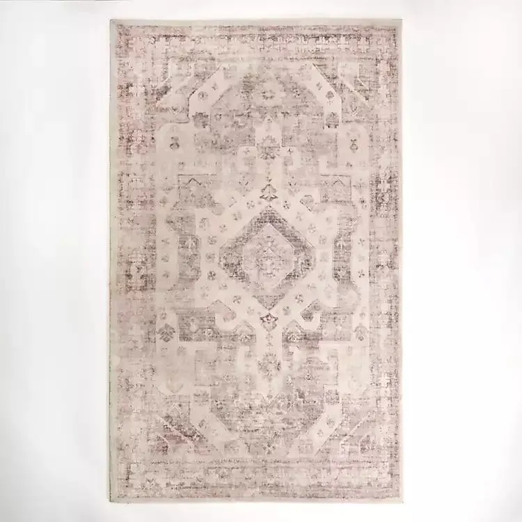 Bone Rosette Area Rug, 5x7