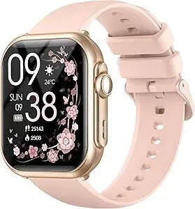 Smart Watch for Women for iPhone&Android: 100 Day+Battery Life, Smart watch(Answer/Make Calls) with 24/7 SpO2 Sleep Heart Rate Monitor,5ATM Waterproof,Fitness Tracker with 120+ Sport,Reloj Inteligente