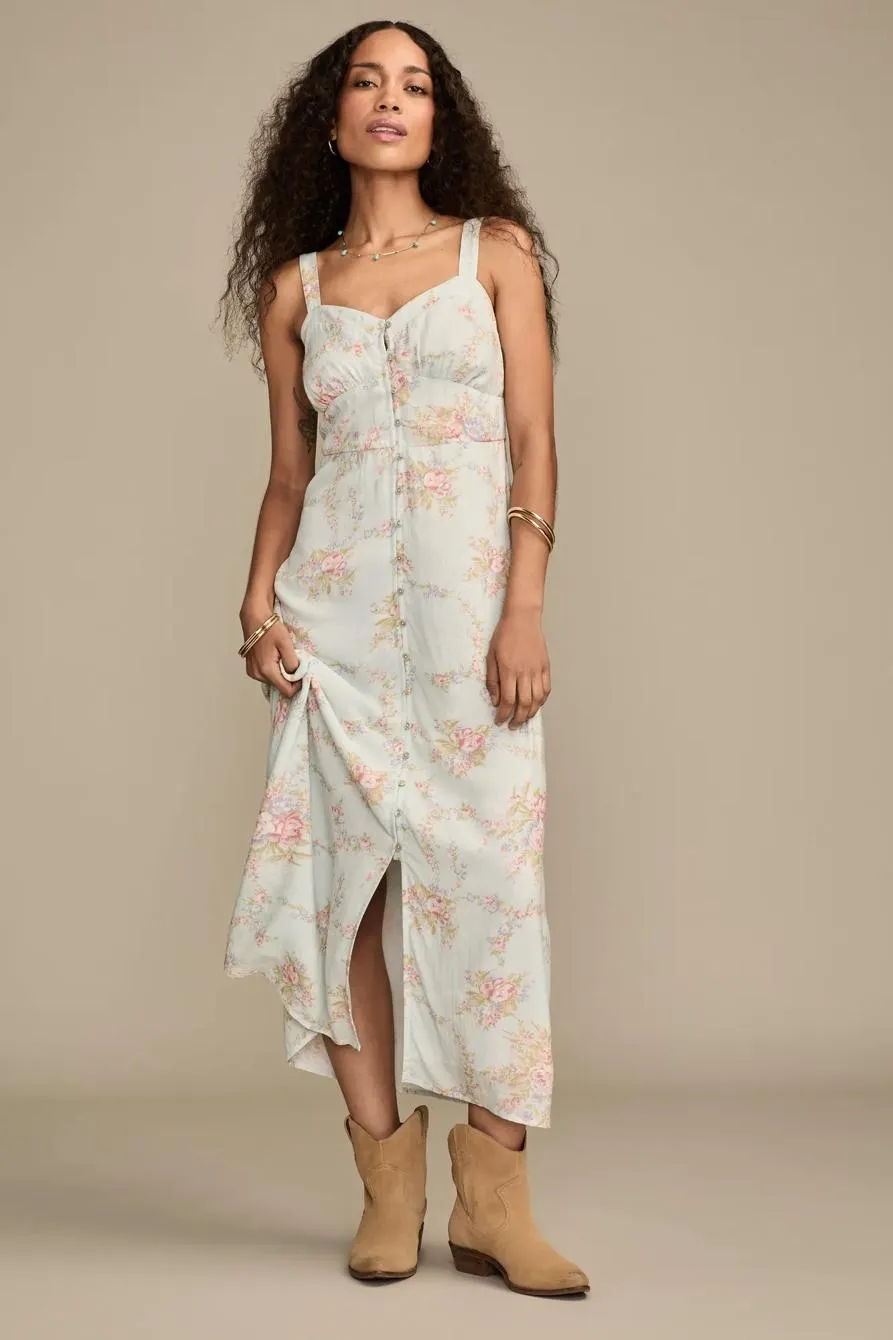 sleeveless button through midi dress