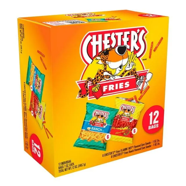 Chester's Fries Corn Snacks Mix Variety Pack, 1 oz Bags 12 Count