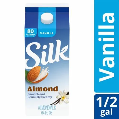 Silk Dairy Free Vanilla Almond Milk Half Gallon