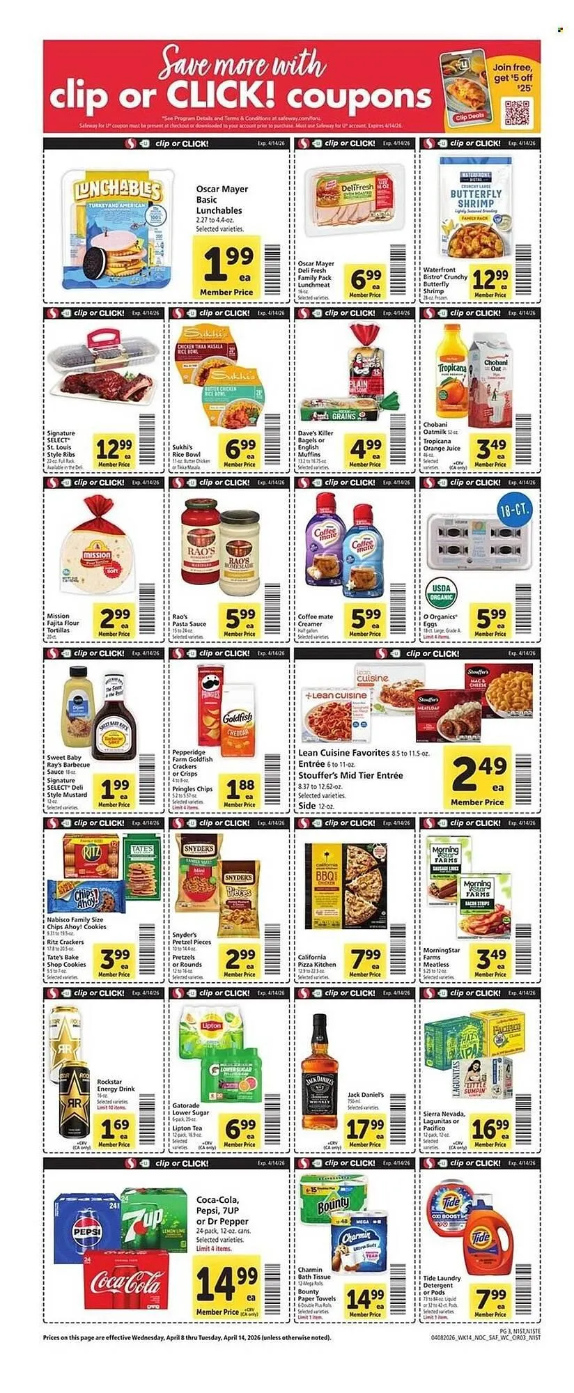 Weekly promotion Safeway weekly ad spanning from April 8 to April 14 2026 - Page 3 for Catalogue 365