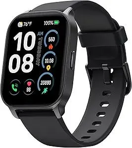 Smart Watch for Men Women, Smartwatch Compatible Android and iOS Phone, Answer/Make Calls, Fitness Tracker Watch, Heart Rate/Sleep Tracker/100 Sports/IP68 Waterproof, Midnight