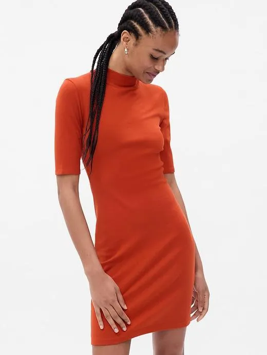 Modern Mockneck Mini Dress