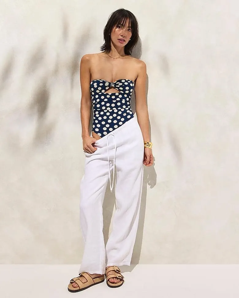 Gemma ruched bandeau cutout one-piece