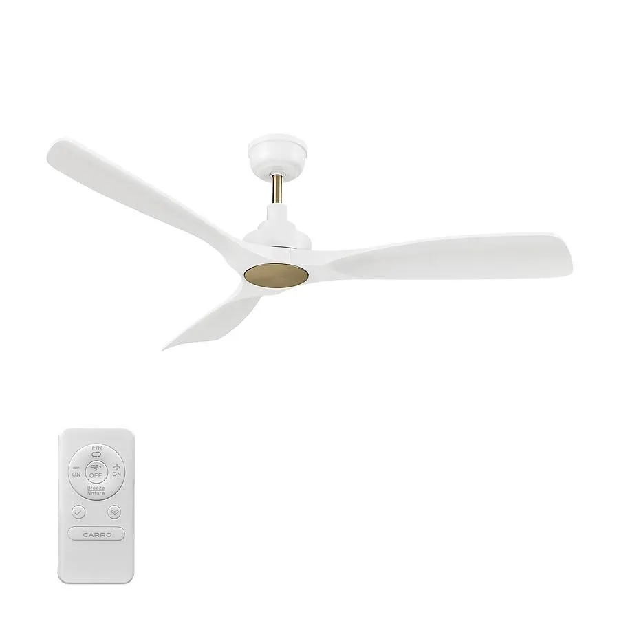 CARRO USA Kilkeel 52-in Smart White with White Blades Ceiling Fan Without Light 3 -Blade )