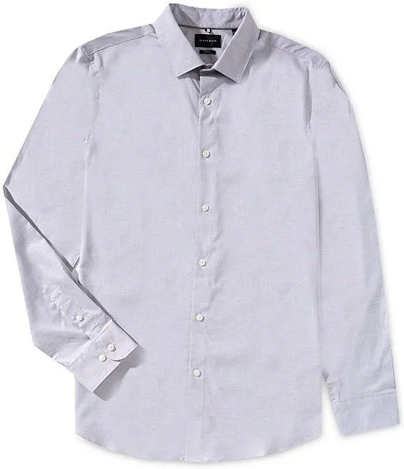 Big & Tall Slim Fit Stretch End-On-End Long Sleeve Woven Shirt
