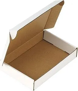 RUSPEPA Recyclable Corrugated Box Small Box Mailers - 6" x 4" x 1" - Cardboard Box Perfect for Shipping Small Mobile Phone Case - 50 Pack - White