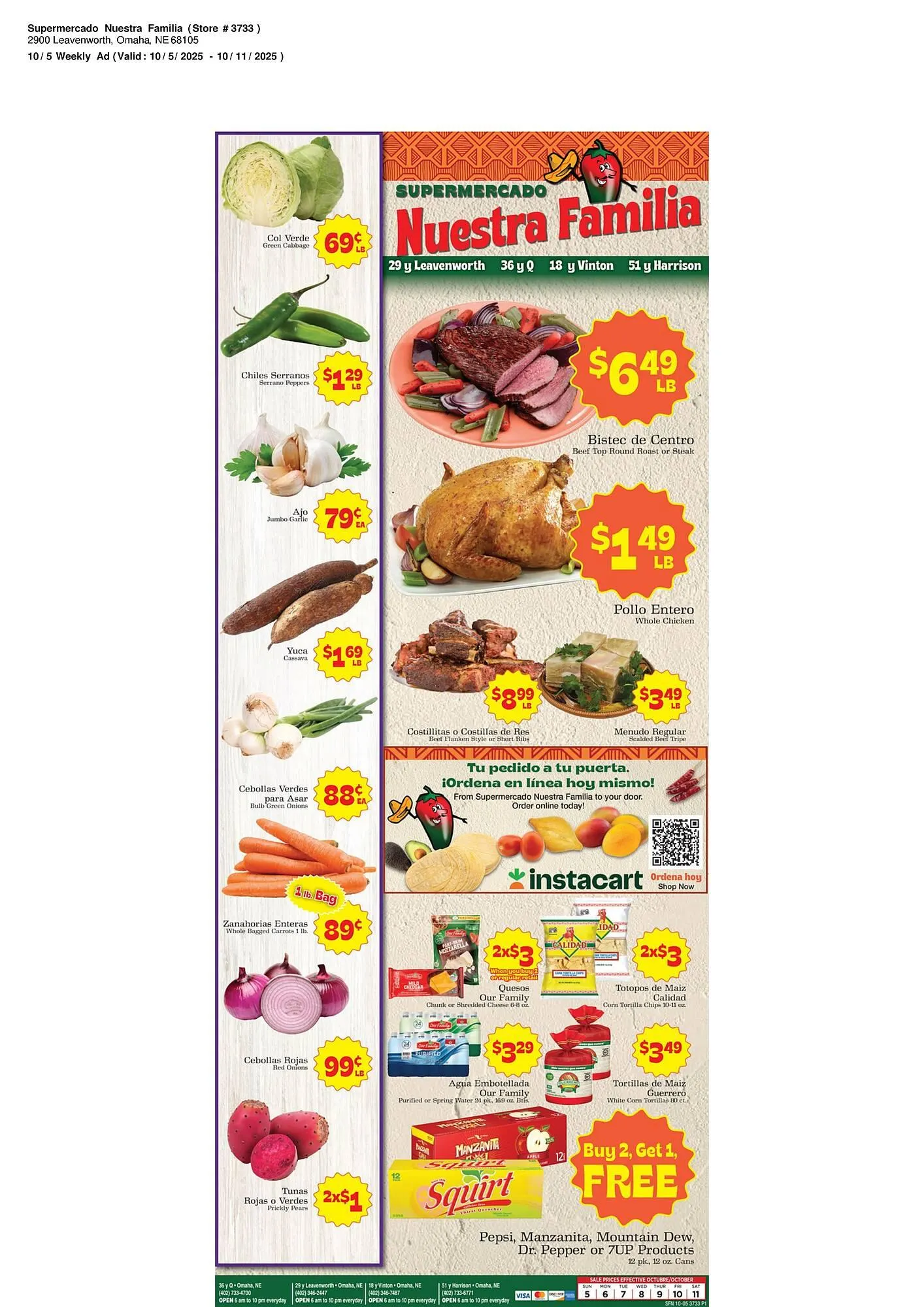 Weekly ad Supermercado Nuestra Familia weekly ad from October 5 to October 11 2025 - Page 1
