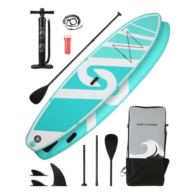 Inflatable Paddle Board Stand up Paddle Board 10' SUP 6 in.Thick Board Carry Bag & Fast Pumping Green