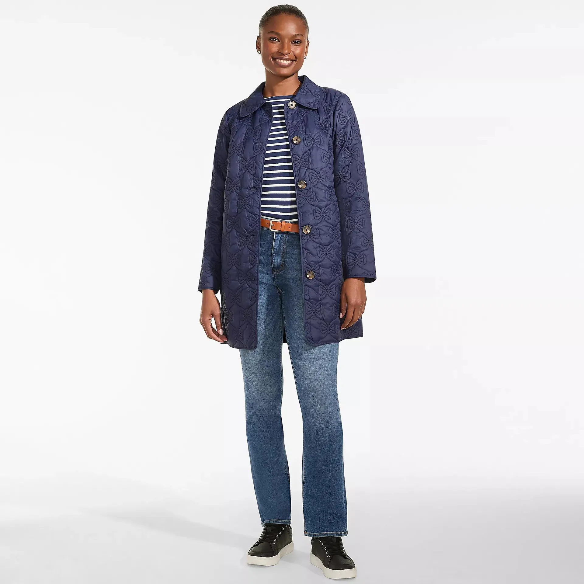 Women's Bow Quilted Insulated Coat