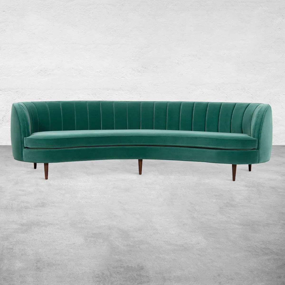 St. Tropez 2 Curved Sofa with Channel Tufting