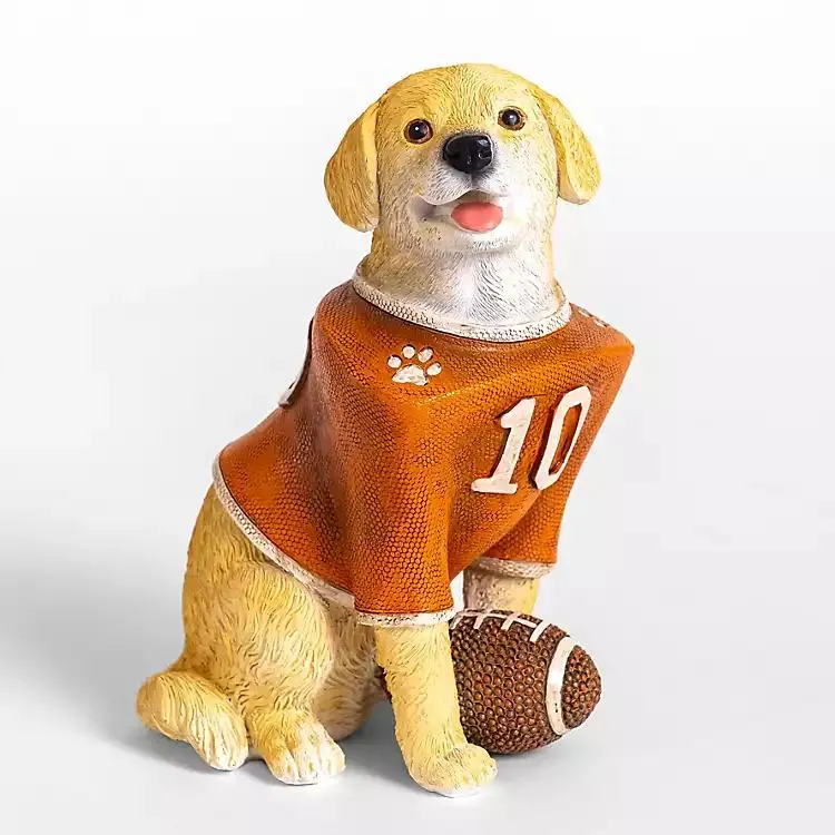 Golden Retriever Football Figurine, 7 in.