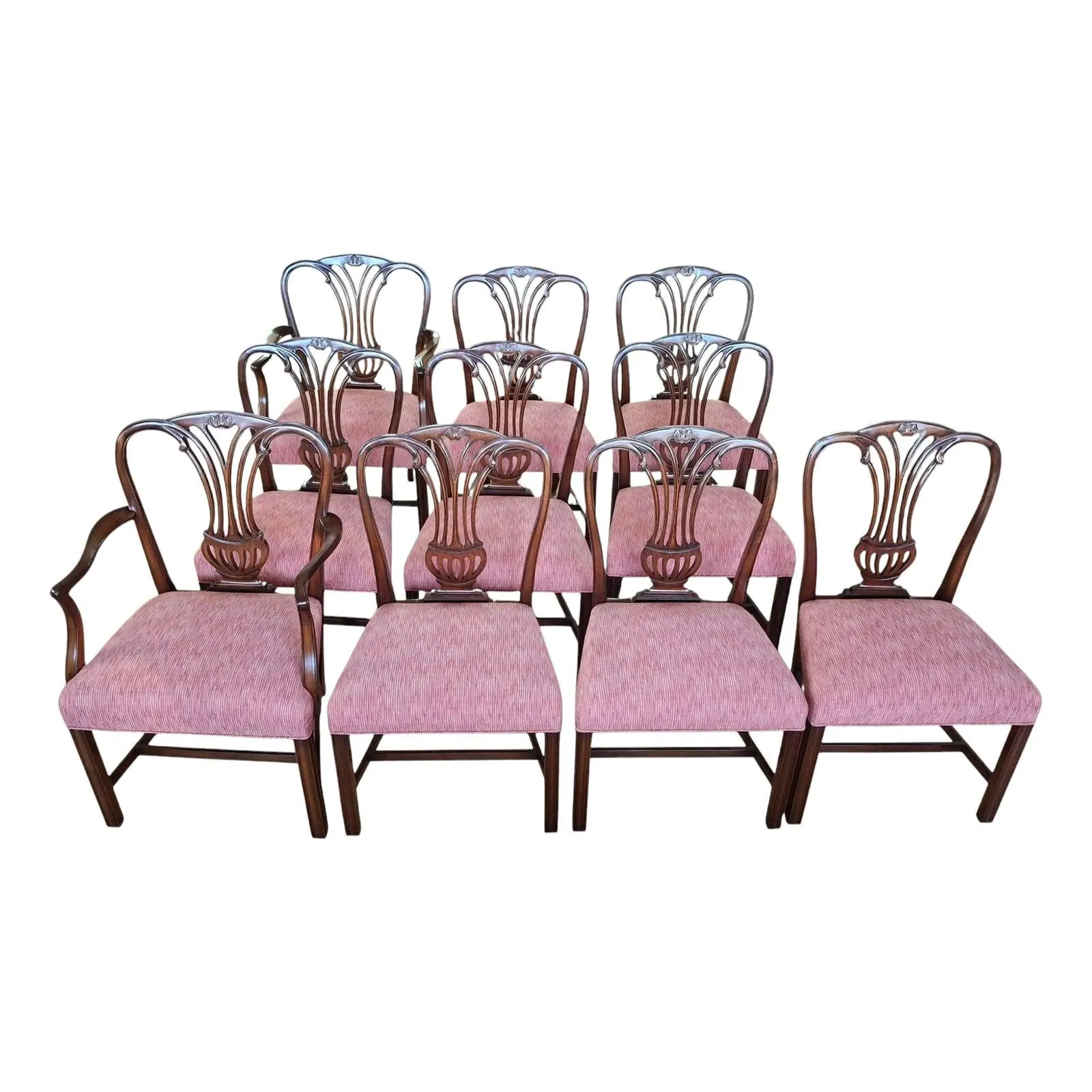 Set of 10 Smith & Watson Chippendale Style Dining Chairs