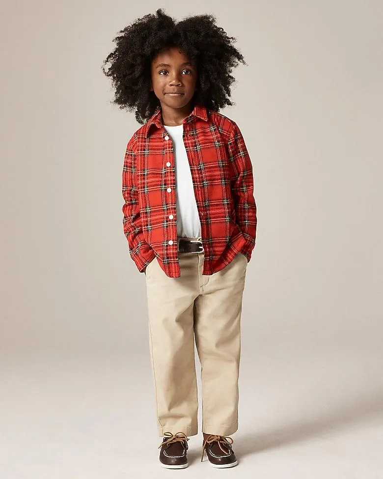 Kids' heavyweight Seaboard soft-knit shirt in Good Tidings plaid