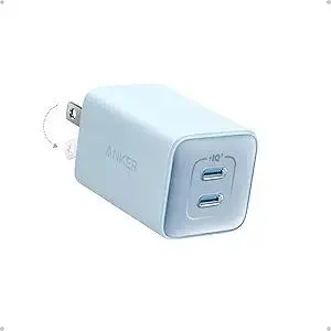 Anker Nano Charger, 47W 2 Port Compact Foldable GaN USB C Charger for iPhone 17/16, Galaxy, Pixel, Compatible with MagSafe (Blue)