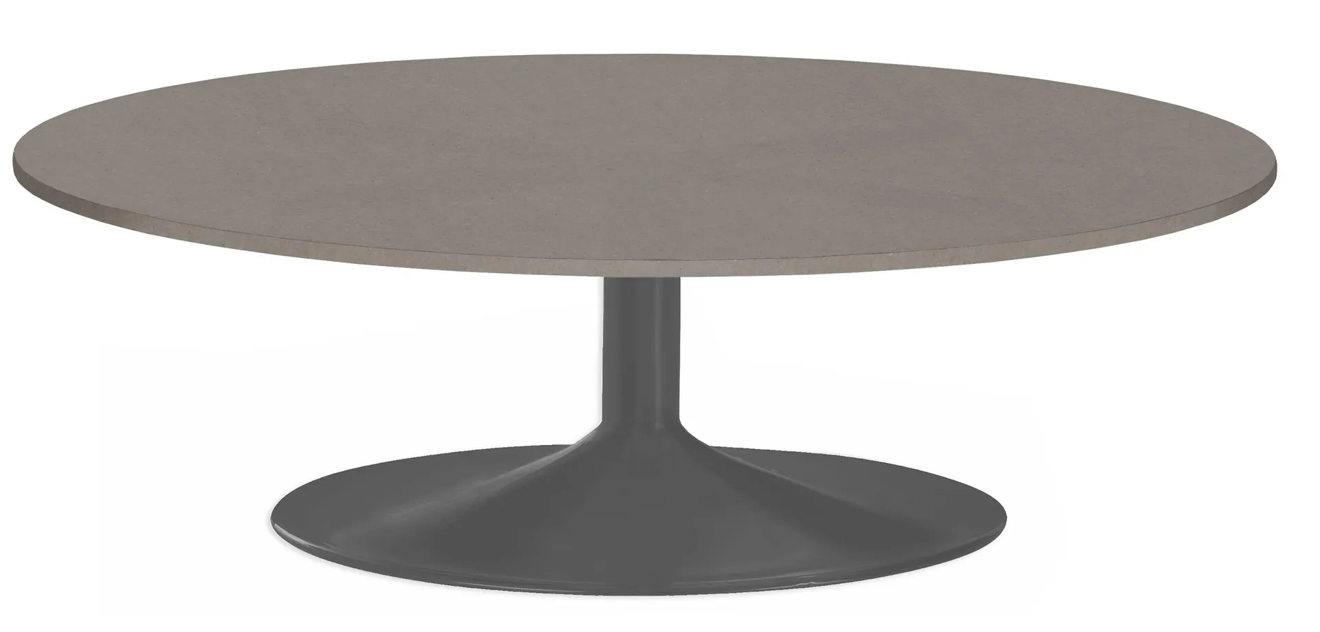 Aria 42 diam 16h Round Coffee Table in Graphite Base w/Fog Top