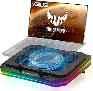 Cooling Pad for Asus TUF Gaming A17 A18 A15 A16 A14 F15 F16 F17 Dash 15 F15 Laptop,Cooler with Ultra Powerful Booster Turbo Cooling Fan Can Fast Cooling,6 RGB Light Mode,Adjustable Speed,Touch Start