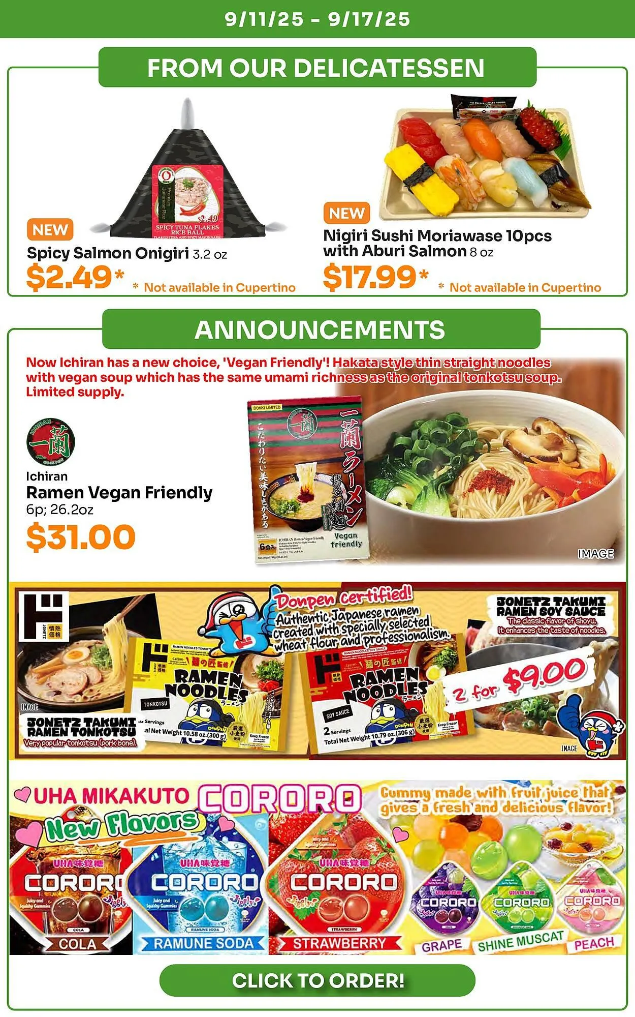 Weekly promotion Tokyo Central Specialty Market weekly ad spanning from September 11 to September 17 2025 - Page 6 for Catalogue 365