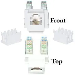 CableWholesale Keystone Insert, White, Phone/data Jack, Rj11 / Rj12 Female To 110 Type Punch Down