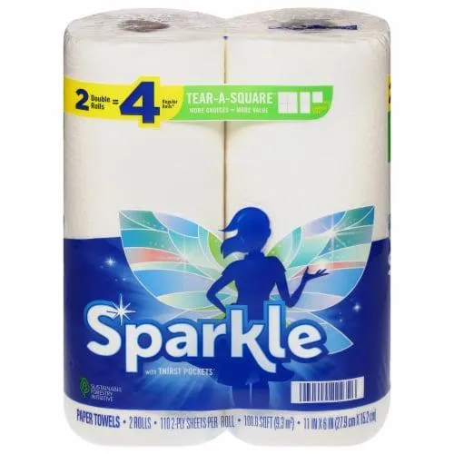 Sparkle® Tear-A-Square® Customizable Sheet Size Paper Towels Double Rolls