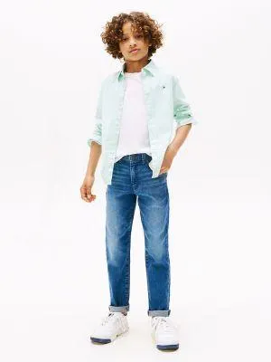 Kids' Faded Mid-Wash Straight Fit Jean