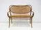 Vienna Secessionist Bentwood and Rattan Settee from Thonet