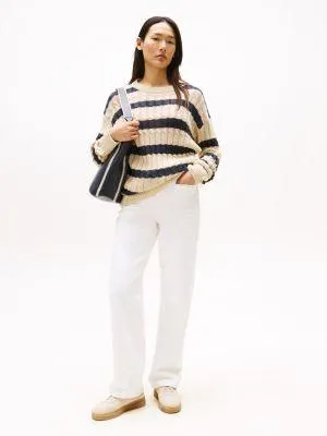 White High-Rise Relaxed Straight Jeans