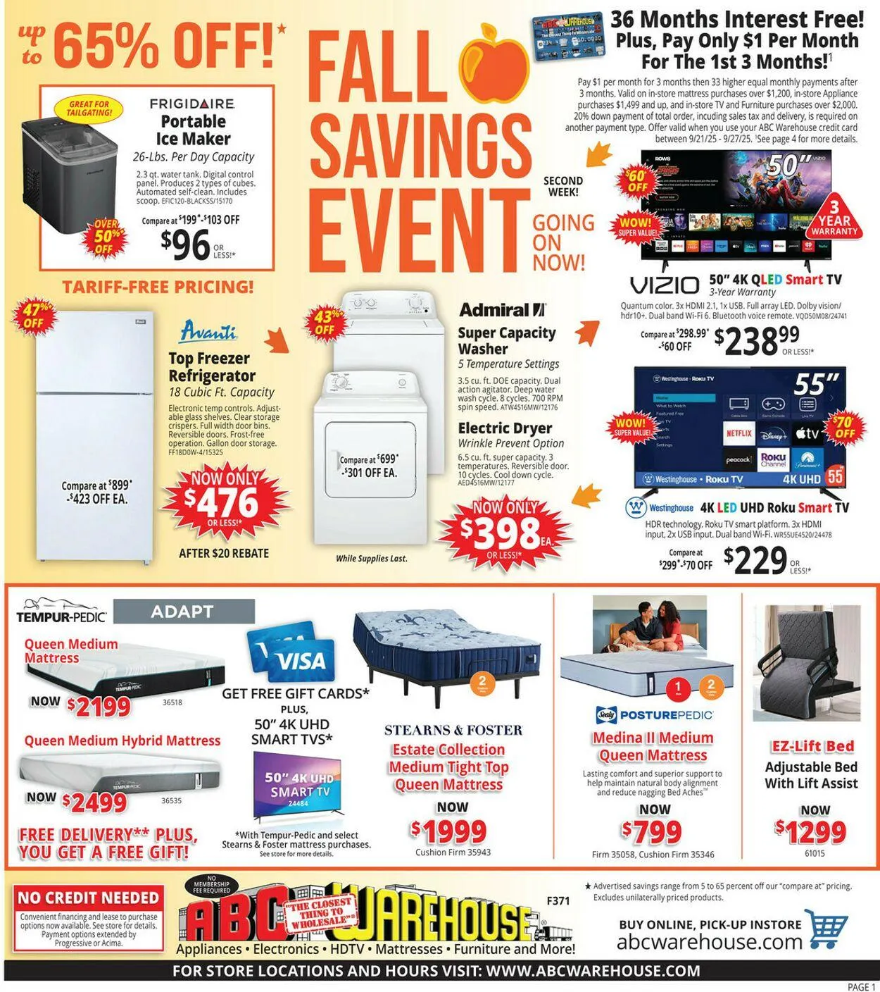 Weekly ad ABC Warehouse Current weekly ad from September 21 to September 27 2025 - Page 1