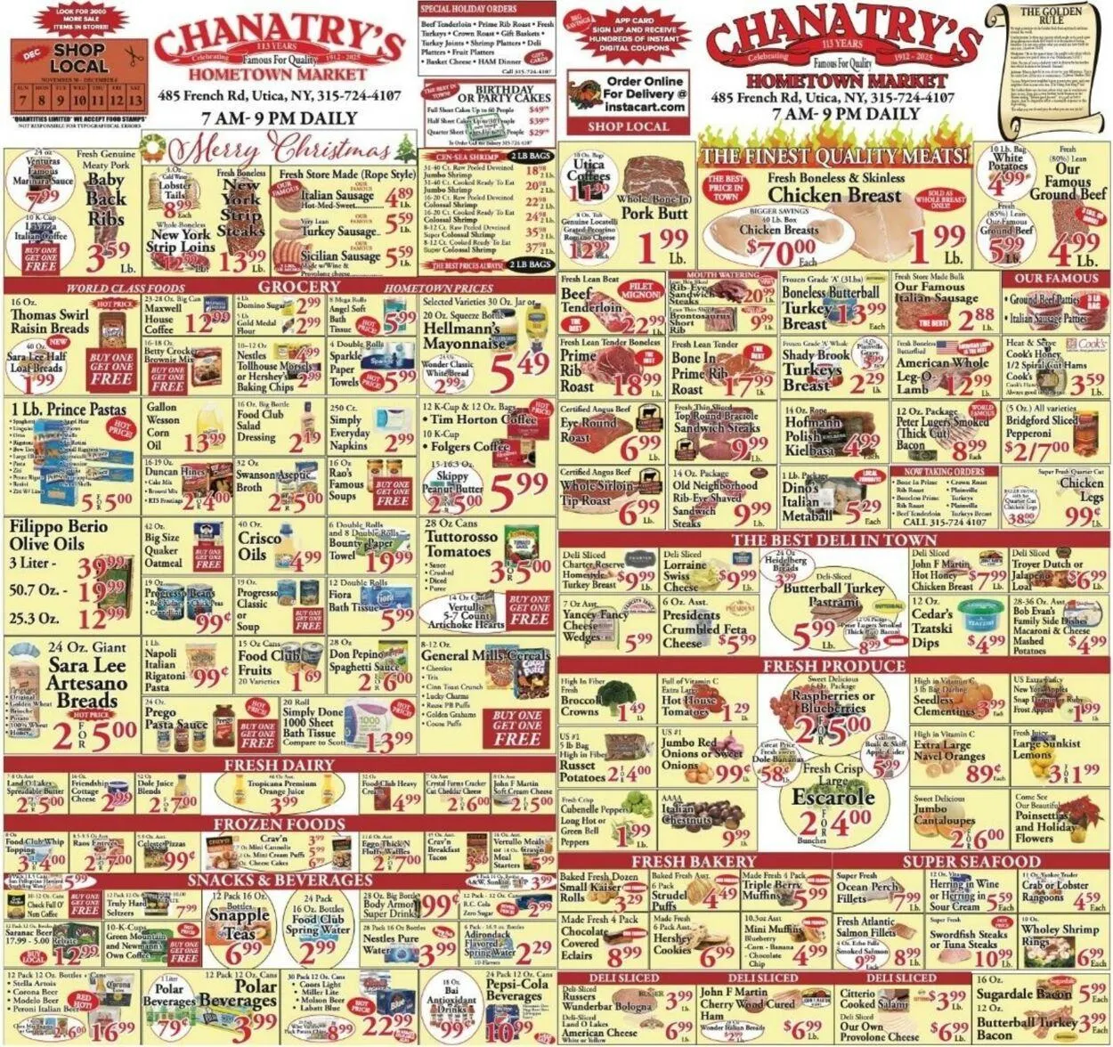 Weekly ad Chanatry's Hometown Market from December 6 to December 12 2025 - Page 1
