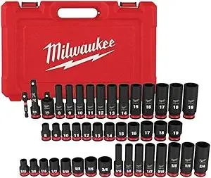 Milwaukee Electric - 43PC IMP Duty 3/8DR SAE Metric DP 6-PT Socket SE