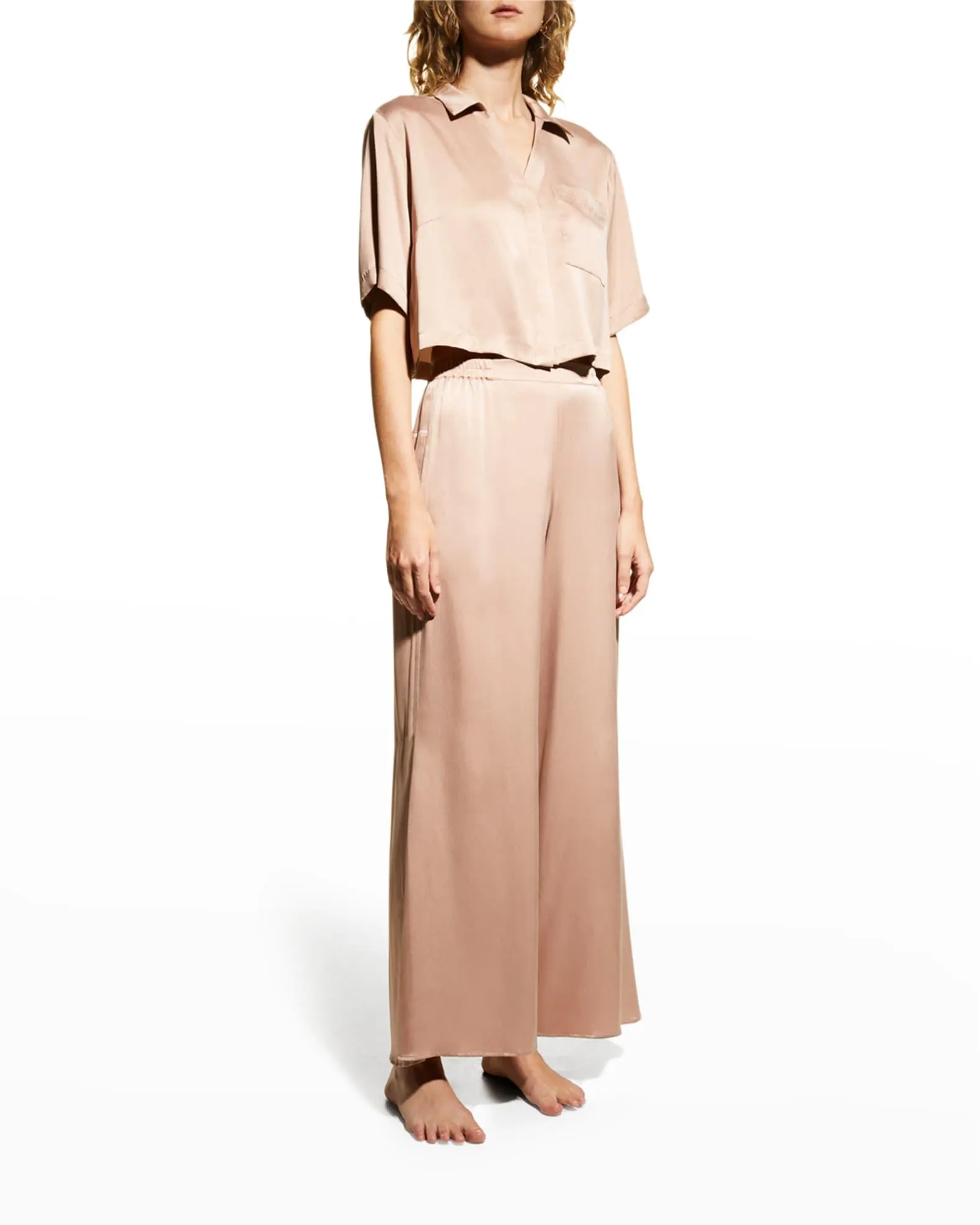 Washable Silk High-Rise Pant Set