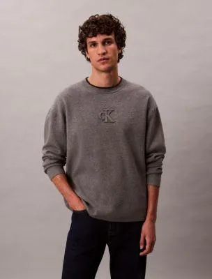 Embossed Monogram Crewneck Sweater