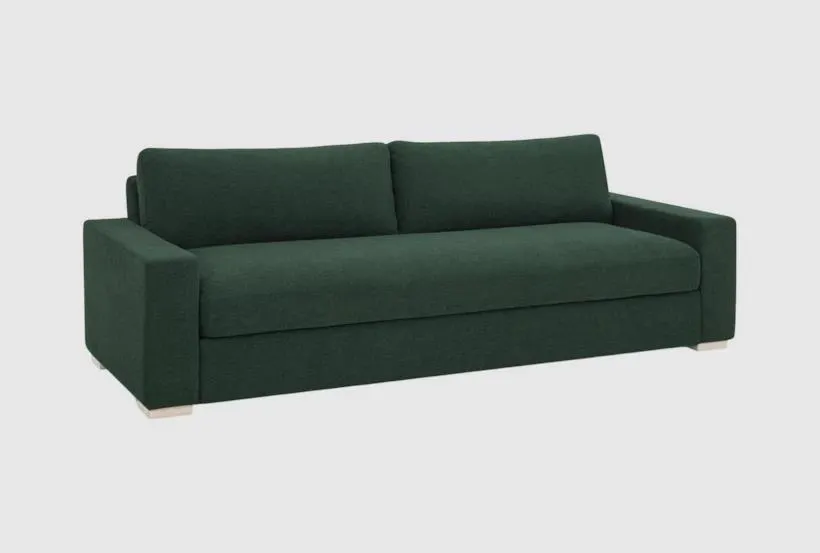Beckham Forest Green Chenille 96" Sofa
