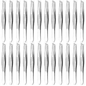 24 Pcs Mini Tweezers Bulk Pack – 3.5" Stainless Steel Bulk Tweezers First Aid with Heart Clamps, Designed for Effortless Eyebrow Plucking – Compact Size, Designed for Home & Professional Use