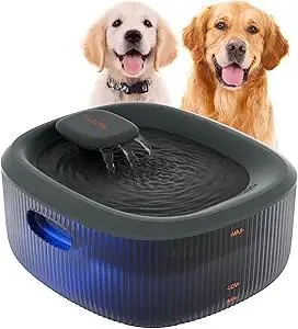 WOPET Dog Water Fountain for Large Dogs, 6L/205oz/1.7Gal Automatic Dog and Cat Water Fountain, Pet Water Dispenser with 2 Filters, Ultra-Quiet Pump, Great for Large Dogs Cats and Multi-Pet Home