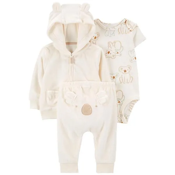 Baby Unisex (NB-9M) Carter’s® 3pk. Koala Terry Jacket Set