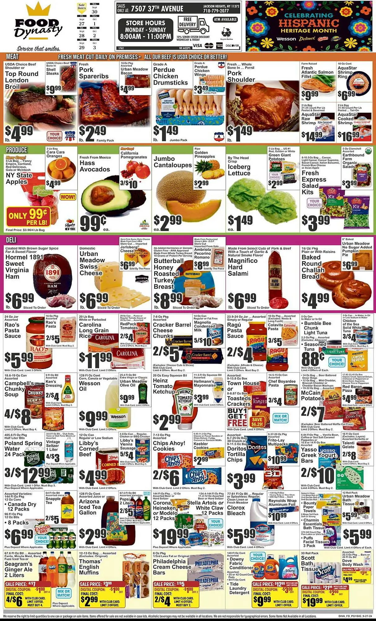 Weekly ad Almonte's Food Dynasty Marketplace Weekly Ad from September 27 to October 3 2024 - Page 1