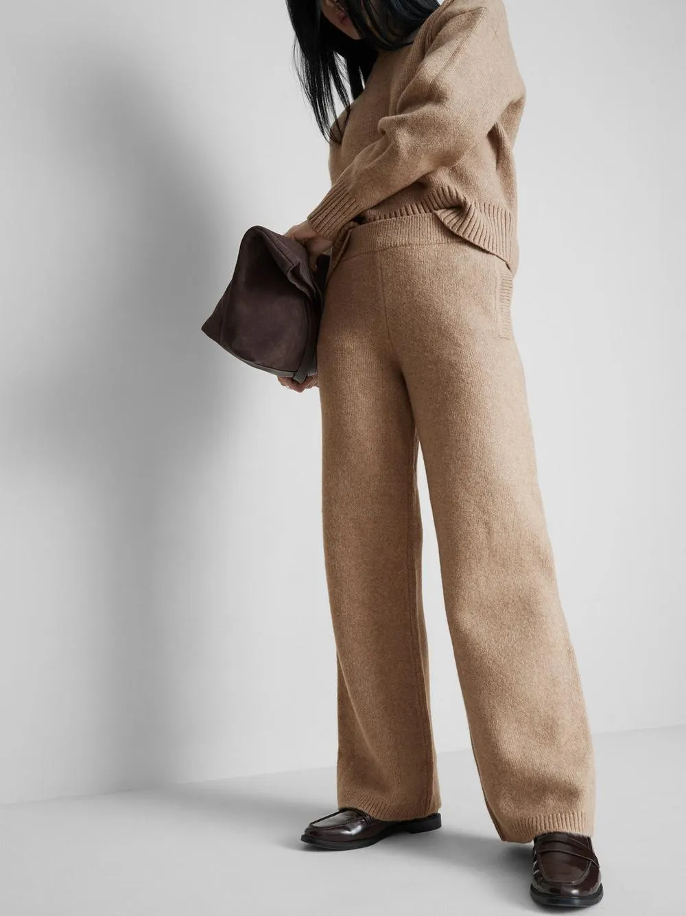 Wide Leg Knitted Trousers