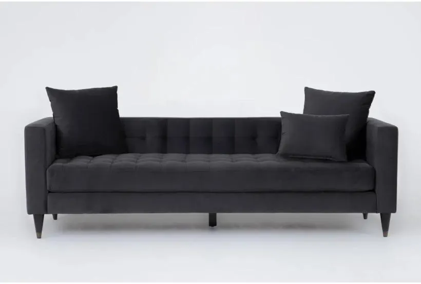 Tate V Black Fabric 92" Estate Sofa