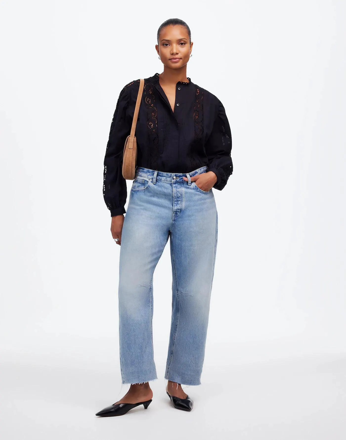 The Curvy Darted Barrel-Leg Jean