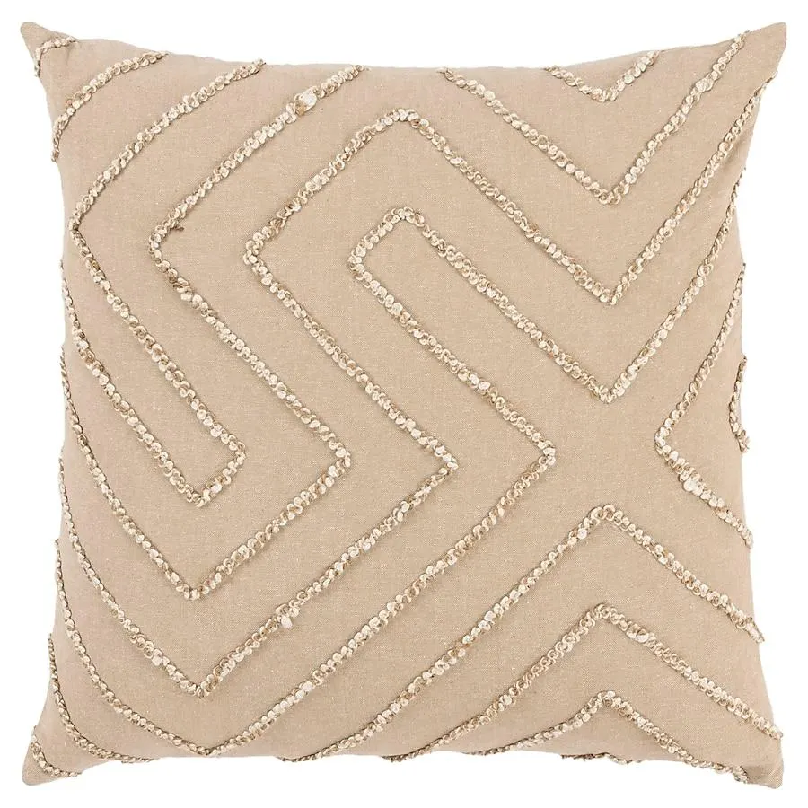 Rizzy Home 20-in x 20-in beige Square Indoor Decorative Pillow